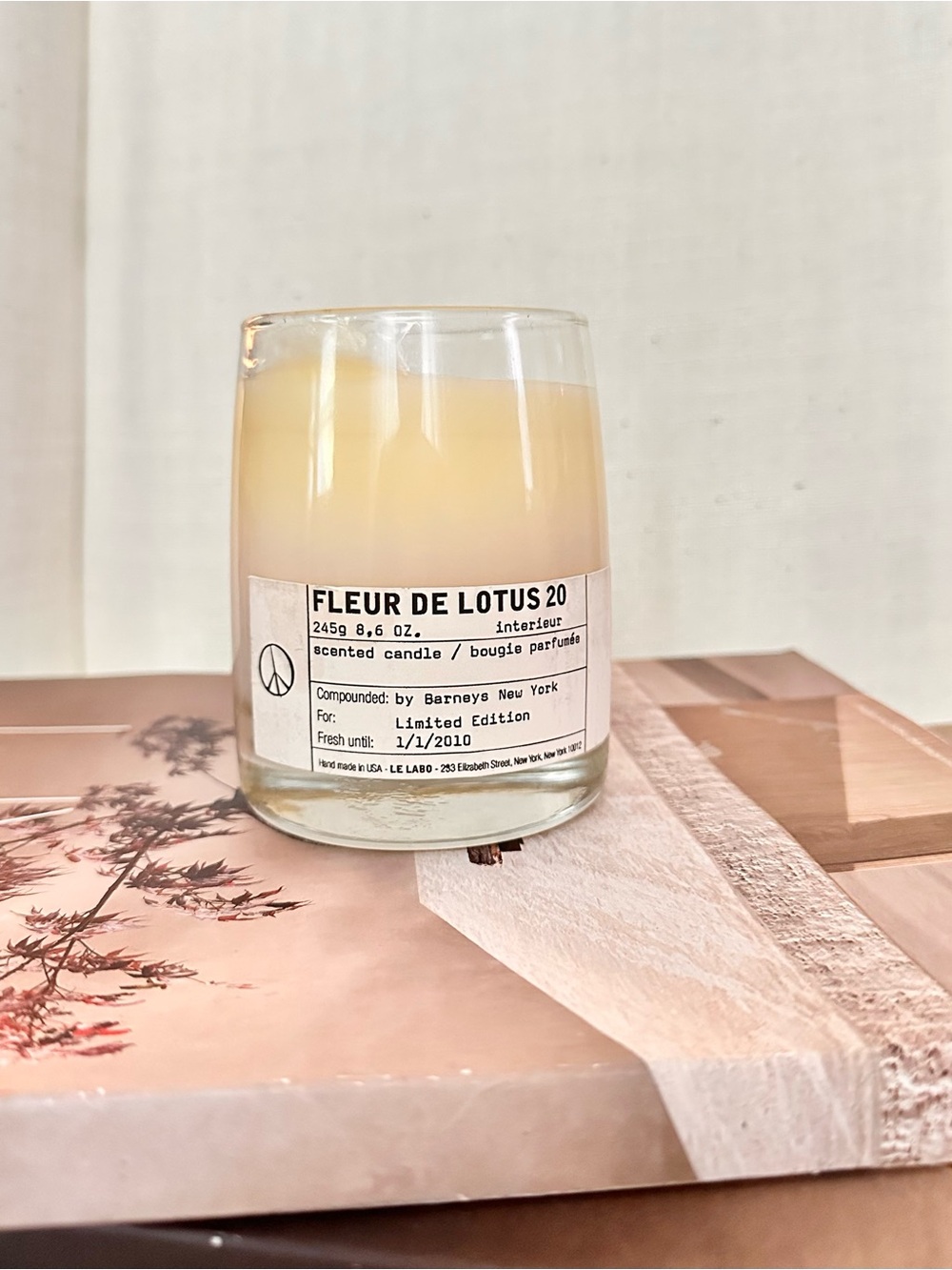 Rare Vintage Le Labo x Barneys New York "Fleur de Lotus 20" Candle 8.6oz / 245g